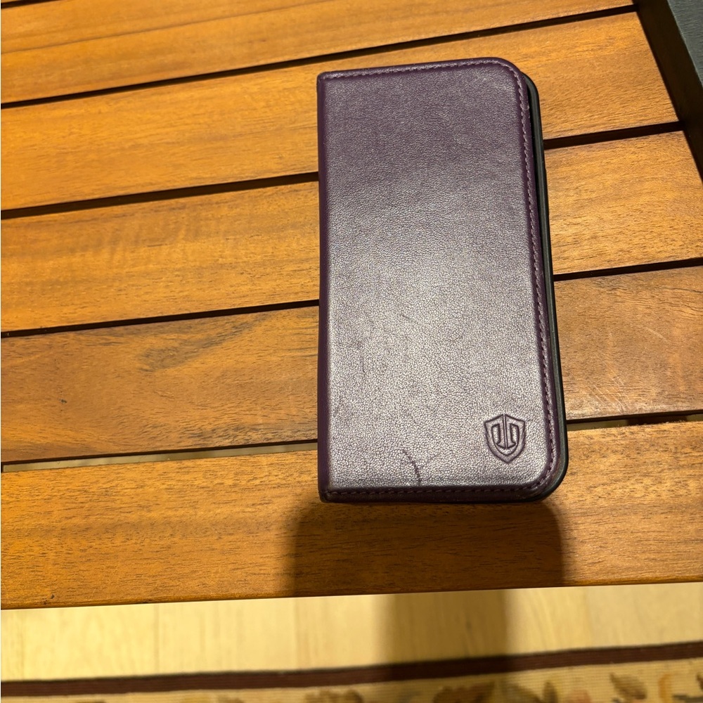 Purple leather I phone 12 case